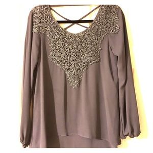 Shimmery silver blouse